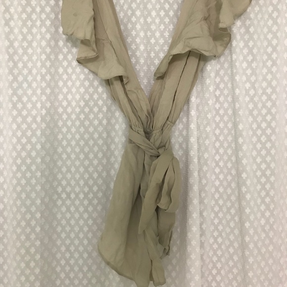 ASOS Beach Playsuit with Frill Shoulder and Tie - Picture 6 of 7